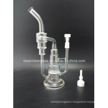 Baby Cake Shape Pyrex Glass Water Pipe Oil Rig Recycler with Honeycomb Perc